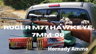 Ruger M77 Hawkeye 7mm08 Shooting Hornady Ammo [upl. by Wengert102]