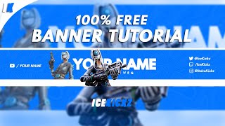 How To Make A FREE Fortnite Youtube Banner Without Photoshop Pixlr Tutorial [upl. by Kcired]