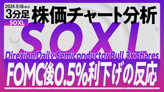 【SOXL】Direxion Daily Semiconductor Bull 3x Shares FOMC通過。05％利下げでどう反応するか。 [upl. by Nwahsel]