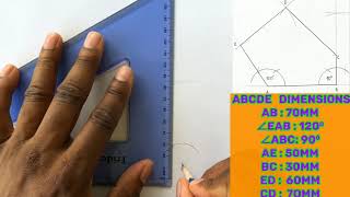 Construct Irregular Pentagon  Irregular Polygons  Technical Drawing [upl. by Scherle104]