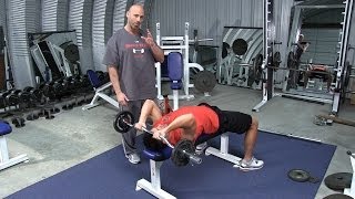 Lying Barbell Triceps Extension aka Skull Crusher [upl. by Orran445]