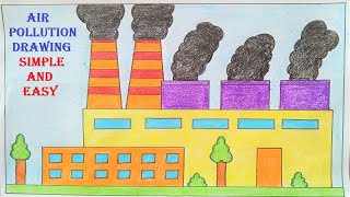 air pollution drawing poster  diy at home easy and simple way  science drawing academy [upl. by Eiuqnimod]