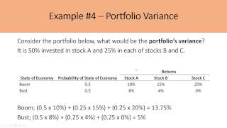 Calculating Expected Portfolio Returns and Portfolio Variances [upl. by Anelrihs533]