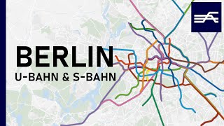 Evolution of the Berlin Rapid Transit UBahn SBahn 19022021 geographic map [upl. by Ewer]