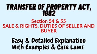 Section 54 amp 55 Transfer Of Property Act 1882  Judiciary [upl. by Neelac]