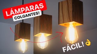 LÁMPARAS COLGANTES DE MADERA  PROYECTO MUEBLE [upl. by Taryne]