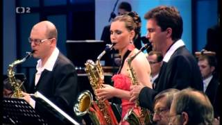 Philip Glass Concerto for saxophone quartet and orchestra Mvmt 1 [upl. by Drallim]