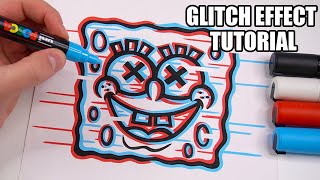 How To Draw The GLITCH EFFECT Tutorial [upl. by Joanna434]