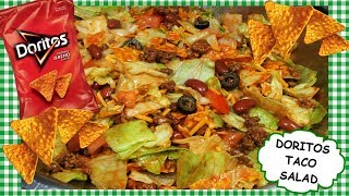 How to Make DORITOS TACO SALAD  Retro Salad Recipe [upl. by Kenleigh]