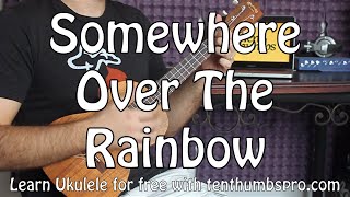 Somewhere Over The Rainbow  Easy Beginner Ukulele Tutorial  Iz [upl. by Graham]