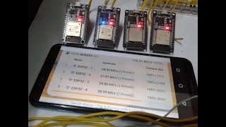 Duino coin by esp32 4 unit 120KHS [upl. by Aicnelav691]