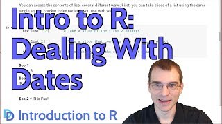 Introduction to R Dealing With Dates [upl. by Kellie]