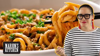 15 minute Pork amp Sesame Udon Noodles  Marions Kitchen [upl. by Orvah]