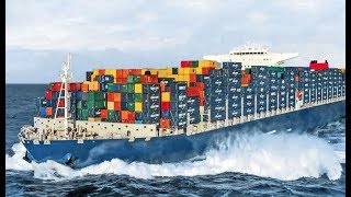 Biggest Container Ships In Storm Huge Rogue Waves [upl. by Tnilk]