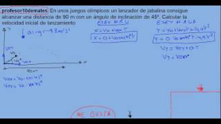 tiro oblícuo 06 parabólico ejercicio resuelto [upl. by Schwerin322]