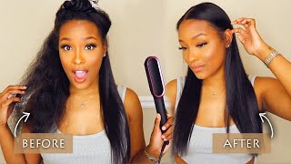 SIS You Need This Straightener  TYMO RING Hair Straightening Brush Review  Fabulous Bre [upl. by Callie494]