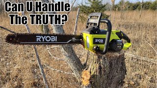 Ryobi 40Volt 18quot Chainsaw Review Model RY40508  Faster Than Milwaukee Saw  RYOBIs GOAT [upl. by Gretchen5]