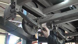 Servicing and inspecting a braked trailer with knott brakes [upl. by Ahsemak]