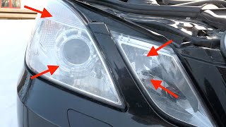 Mercedes W212  How To Change all Headlight Bulbs [upl. by Ainolloppa423]