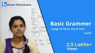 Basic grammar usage of Have Has amp Had in Tamil  Besant technologies [upl. by Lesli]