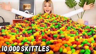 Mixing 10000 Skittles Into One Giant Skittle [upl. by Trevar]