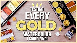 Testing EVERY GOLD Metallic Watercolor Paint I Could Find [upl. by Youngman]