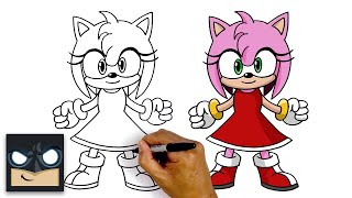 How To Draw Amy Rose  Sonic The Hedgehog [upl. by Claudina717]