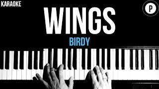 Birdy  Wings Karaoke SLOWER Acoustic Piano Instrumental [upl. by Kcaj]