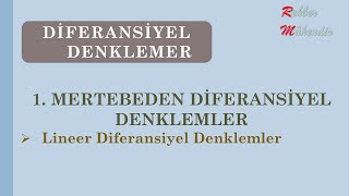 Diferansiyel Denklemler Lineer Diferansiyel Denklemler [upl. by Anaehs]