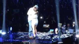 Enrique Iglesias  Hero kisses fan on stage Staples Center LA 8172012 [upl. by Suiravat510]