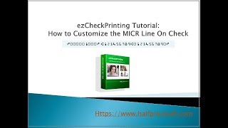 ezCheckPrintng Tutorial How To Customize MICR Line [upl. by Ronica]