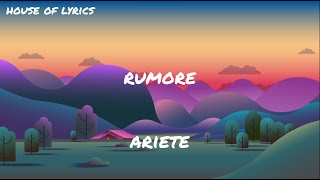 Ariete  RUMORE TestoLyrics [upl. by Curr204]