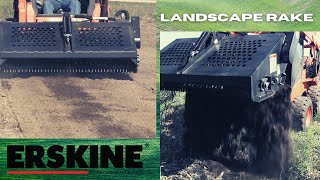 Landscape Rake for skid steer Overview [upl. by Ydnolem756]