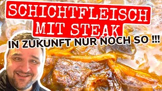 🥩🐮🔥 BEEF SCHICHTFLEISCH im Dutch Oven GRILLEN  Klaus grillt [upl. by Ailima]