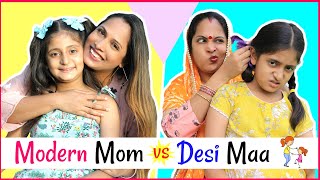 Modern Mom मोम vs Desi Maa माँ   MyMissAnand Sketch Roleplay ShrutiArjunAnand [upl. by Amaryl]