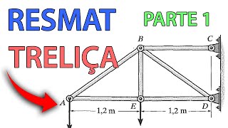 ResMat  Treliça  Exercício Resolvido  Hibbeler 159  Parte 1 [upl. by Tezile801]