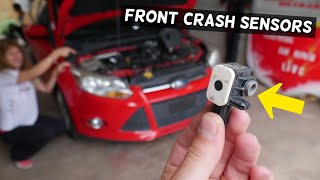 FORD FOCUS FRONT CRASH IMPACT AIRBAG SENSOR LOCATION REPLACEMENT [upl. by Siroled199]