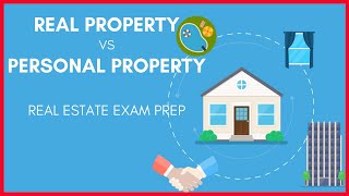 Real Property vs Personal Property Whats the difference Real Estate Exam Prep Concepts [upl. by Htyderem473]