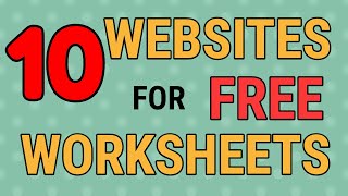 10 Websites For Free Worksheets [upl. by Leirvag]