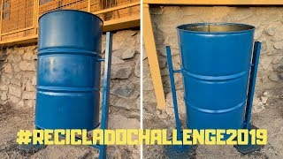 Basurero de tambor reciclado  RECICLADOCHALLENGE 2019 [upl. by Annekam]