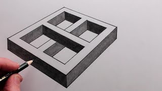 How to Draw a 3D Optical Illusion Easy [upl. by Jo-Ann]