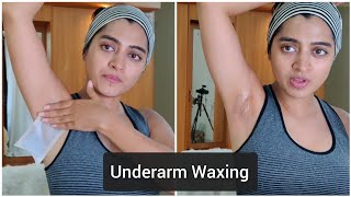 My Underarm Waxing Routine  Remove Hair From Underarms at Home Using Veet Wax Strips [upl. by Anawak148]