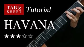 HAVANA  Fingerstyle Lesson  TAB [upl. by Leuas]