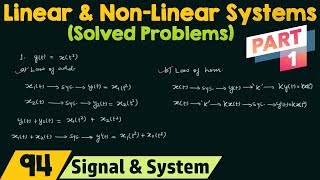 Linear and NonLinear Systems Solved Problems  Part 1 [upl. by Edea]