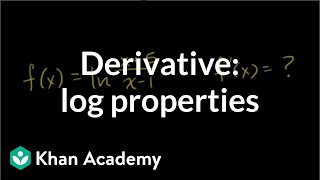 Differentiating logarithmic functions using log properties  AP Calculus AB  Khan Academy [upl. by Vidda]