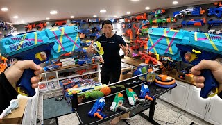 NERF GUN SKINS Road to 100 Nerf Guns Unboxed [upl. by Hermy]