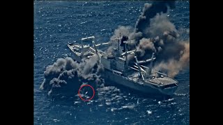 Harpoon antiship missile sinks exUSS Durham [upl. by Einnaffit957]