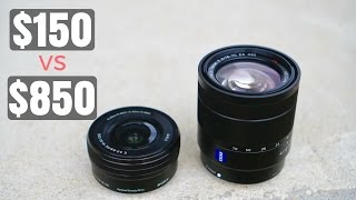 Sony 1650mm Kit vs 1670mm Zeiss Comparison [upl. by Aynotak307]