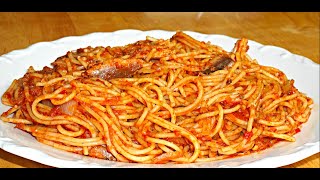 Easy Homemade Spaghetti amp Sardine Recipe [upl. by Nyrmak]