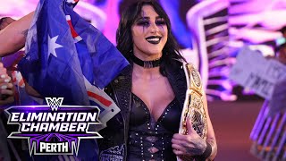 Rhea Ripley receives a hero’s welcome in Australia WWE Elimination Chamber 2024 highlights [upl. by Cole]